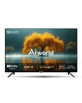 AI55GTQ4K2 55-Inch QLED UHD Bezel-less Google TV | HDR10, Dolby Audio, Chromecast, Dual-Band WiFi, 2GB/16GB