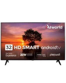 AI32GT2 32-Inch Bezel-less Google TV | Android 14.0, 1.5GB RAM/8GB Storage, Dolby Audio, Dual Band WiFi