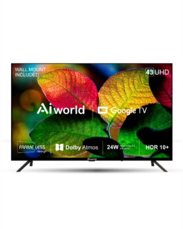 AI43GTUHD2 43-Inch 4K UHD Bezel-less Google TV | HDR10, Dolby Audio, Chromecast, Dual-Band WiFi, 2GB/16GB