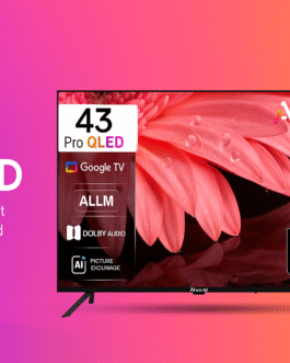 AI43FHDGTQ2 43-Inch FHD QLED Bezel-less Google TV | HDR10, Dolby Audio, Chromecast, Dual-Band WiFi, 1.5GB/8GB