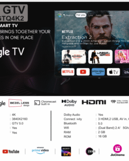 AI50GTQ4K2 50-Inch 4K UHD Bezel-less Google TV | HDR10, Dolby Audio, Chromecast, Dual-Band WiFi, 2GB/16GB