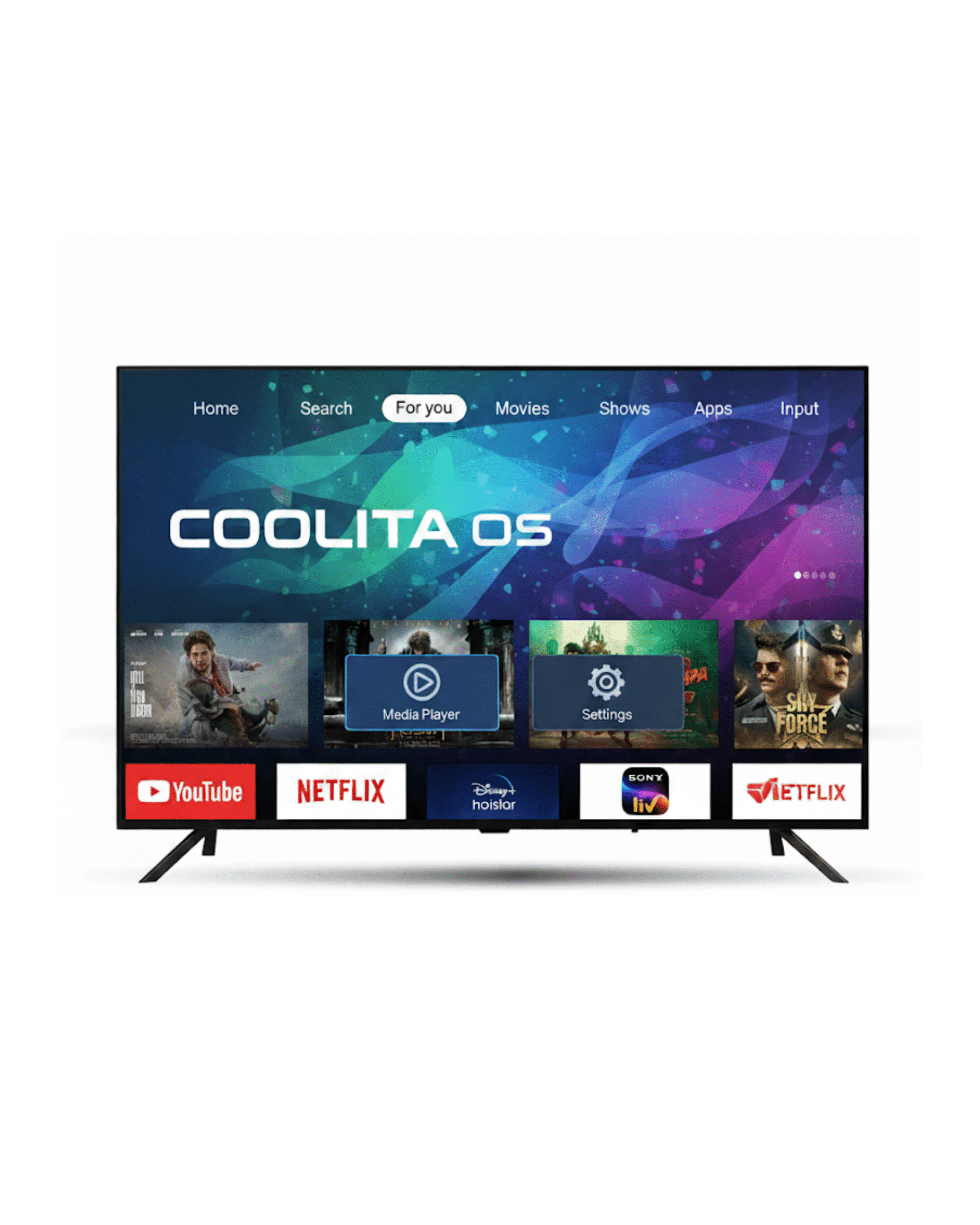 AI43SMT18CO2 43-Inch FHD Smart TV | Hard Panel, Coolita OS, Wide Viewing Angle, Lightweight Design